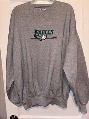 VTG 1996 Philadelphia Eagles Majestic Gray NFL Crewneck Sweatshirt Size XL